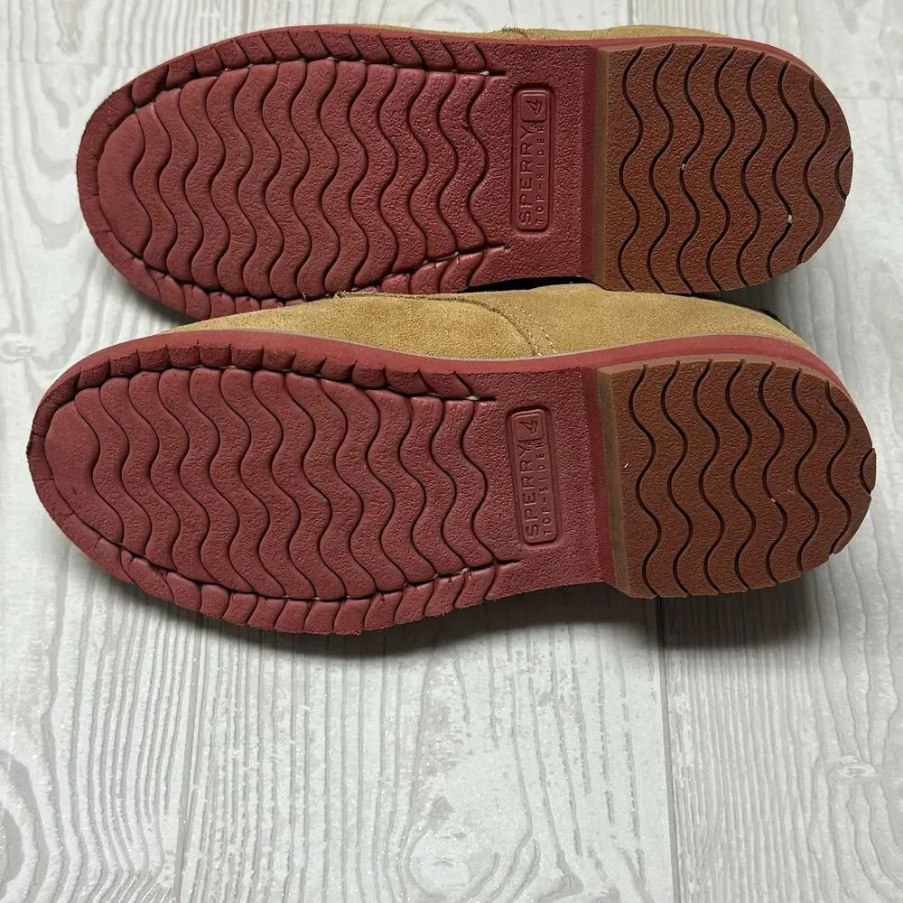 Sperry Top-Sider Tevin Boys Suede Oxford Shoes Brown Red Sole Size 13M